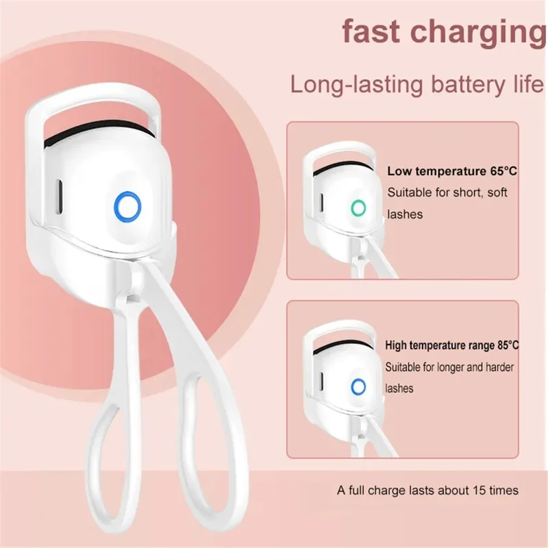 WD-888 Heated Eyelash Curler USB Rechargeable Electric Eyelash Curler Quick Curling Eye Lashes - Pink