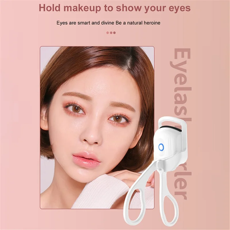 WD-888 Heated Eyelash Curler USB Rechargeable Electric Eyelash Curler Quick Curling Eye Lashes - Pink