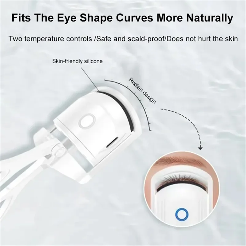 WD-888 Heated Eyelash Curler USB Rechargeable Electric Eyelash Curler Quick Curling Eye Lashes - Pink