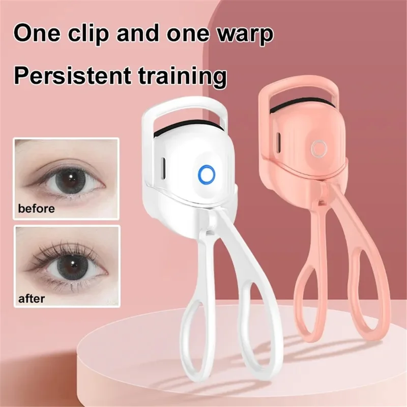 WD-888 Heated Eyelash Curler USB Rechargeable Electric Eyelash Curler Quick Curling Eye Lashes - Pink