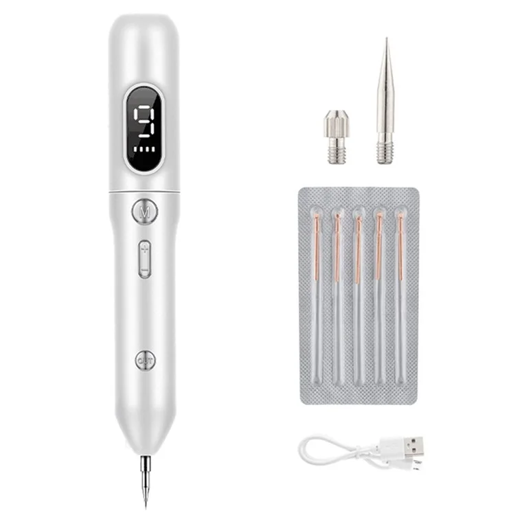 Laser Plasma Pen Mole Tattoo Freckle Wart Tag Removal Pen Dark Spot Remover for Face LCD Skin Care Tool - White