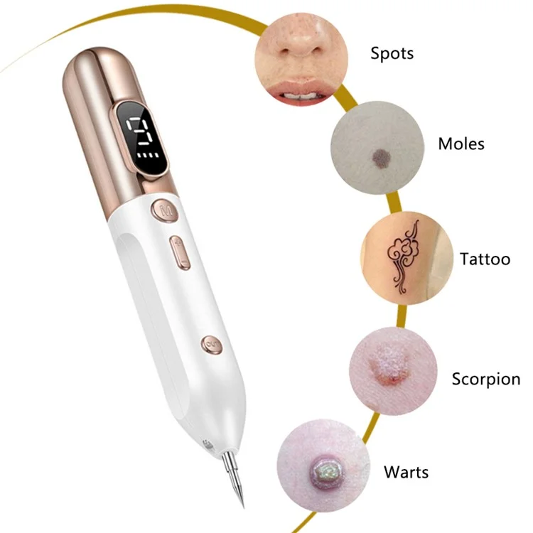 Laser Plasma Pen Mole Tattoo Freckle Wart Tag Removal Pen Dark Spot Remover for Face LCD Skin Care Tool - White