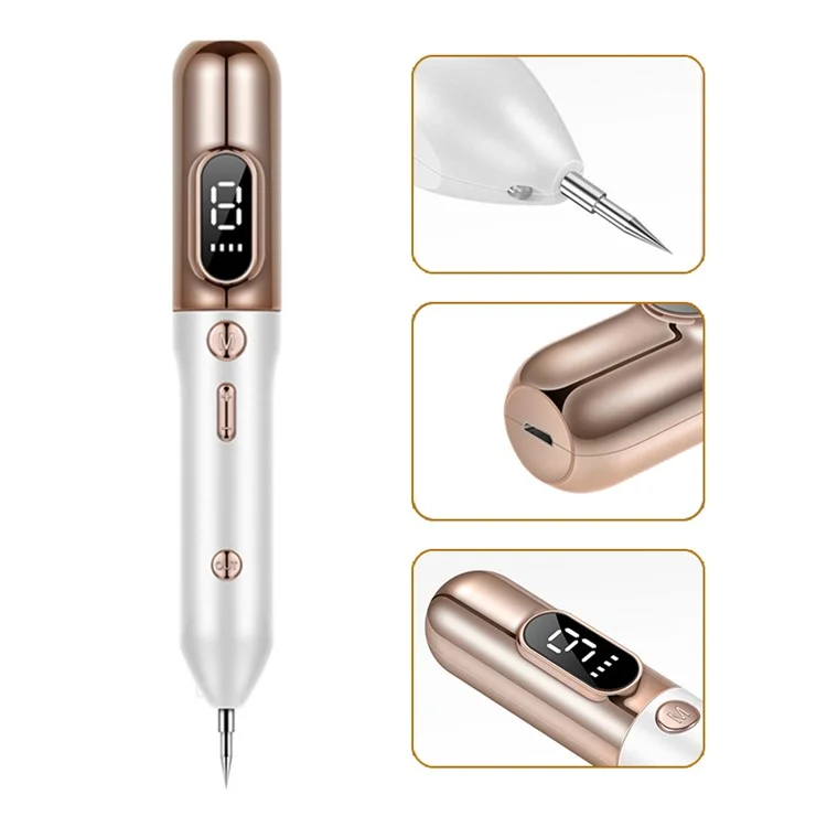 Laser Plasma Pen Mole Tattoo Freckle Wart Tag Removal Pen Dark Spot Remover for Face LCD Skin Care Tool - White