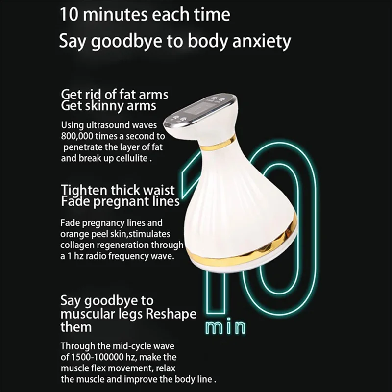 ZTY-2201 EMS Weight Loss Massager Slimming RF Fat Burner CV Ultrasonic Fat Burning Machine - White / Pink