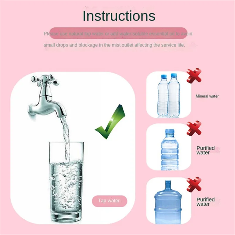 300ml Mini Humidifier Portable Air Purifier Car Office Atomizer Household Humidifier with Colorful Light - EU Plug / Green