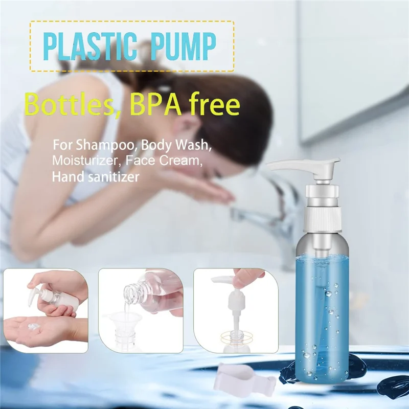 H01244 21Pcs Toiletries Travel Bottle Set Leak Proof Refillable Container for Lotion Liquid Shampoos - Style B