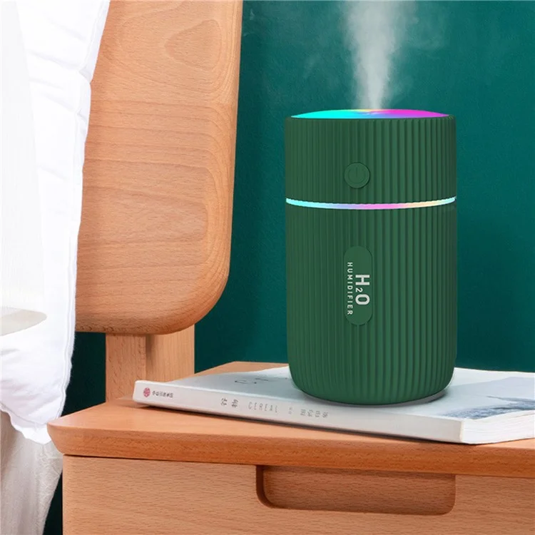 Humidificateur mini de 220 ml, purificateur d'air portable, atomiseur de bureau pour voiture, diffuseur d'arômes domestique avec lumière colorée - Noir / Prise US
