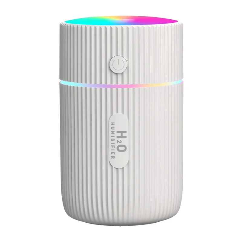 220ml Mini Humidifier Portable Air Purifier Car Office Atomizer Household Aroma Diffuser with Colorful Light - White / EU Plug