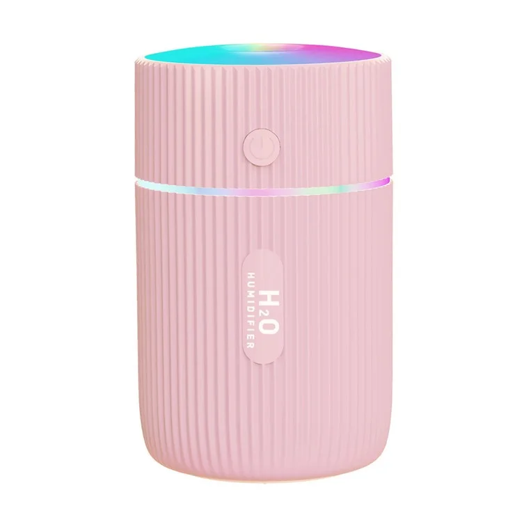 220ml Mini Humidifier Portable Air Purifier Car Office Atomizer Household Aroma Diffuser with Colorful Light - Pink / US Plug