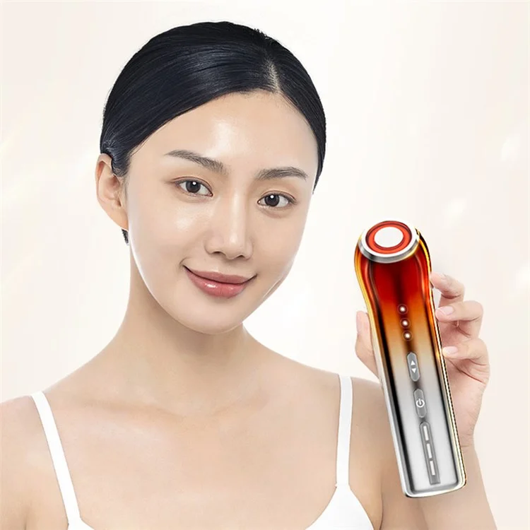 R15-A Radiofrequenz-Beauty-Gerät für zu Hause, tragbar, Gesichtsglättung, Induktion Gesichtsmassagegerät, Gold / Silber