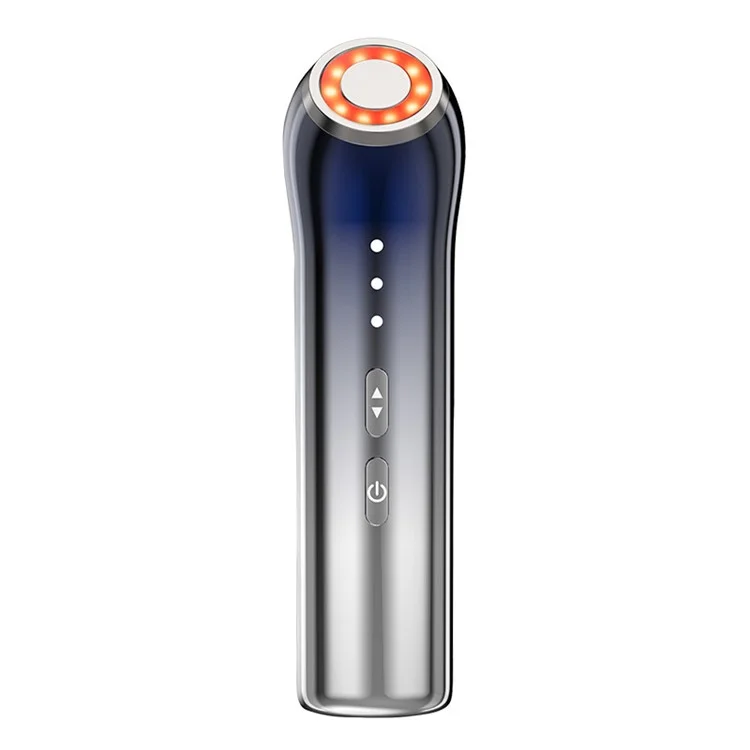 Ультразвуковое вибрационное устройство для красоты для дома R15 Portable Facial Massager, синее / серебристое