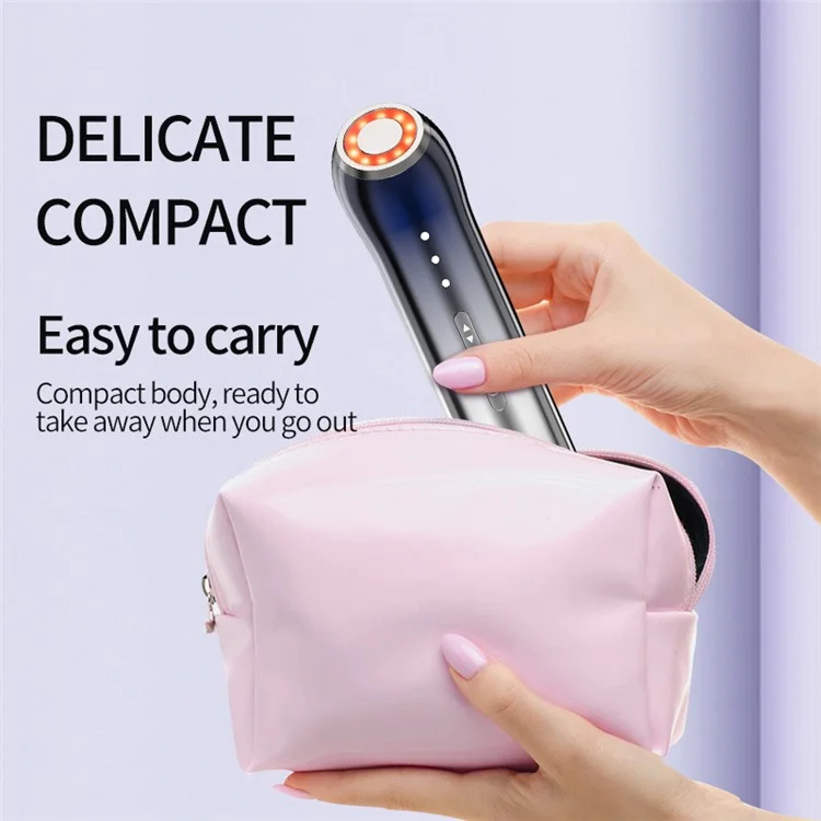 Ультразвуковое вибрационное устройство для красоты для дома R15 Portable Facial Massager, синее / серебристое