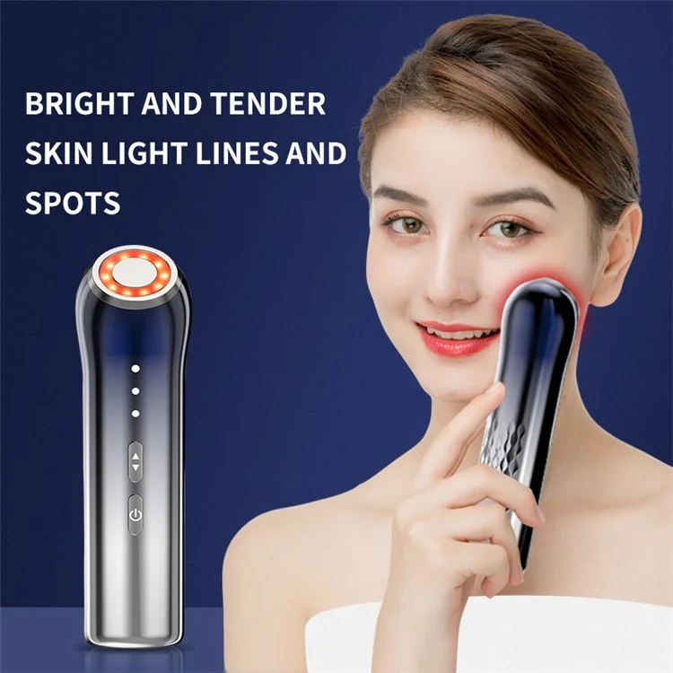 Ультразвуковое вибрационное устройство для красоты для дома R15 Portable Facial Massager, синее / серебристое