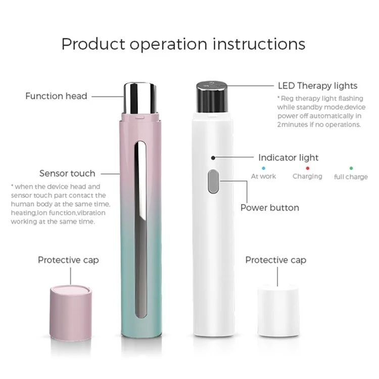 BP-1711 Eye Wrinkle Removal Pen 7000r / min Micro Vibration Eyes Massager, Gradient Color