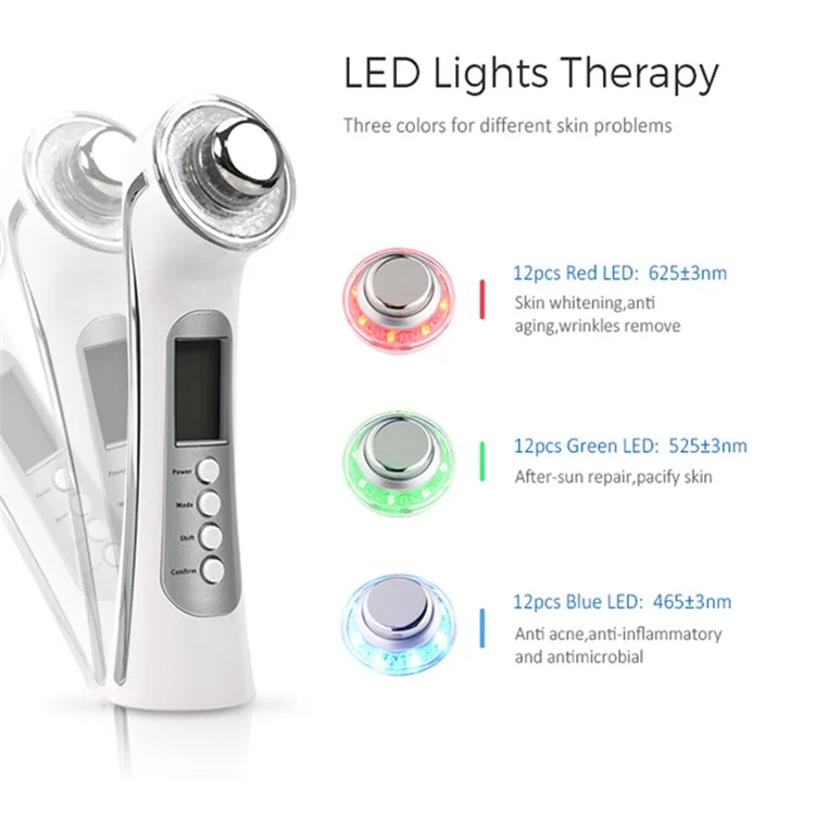 BP-008 Handheld Facial Cleanser Ultrasonic Facial Massager, Pearl White