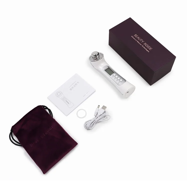 BP-008 Handheld Facial Cleanser Ultrasonic Facial Massager, Pearl White