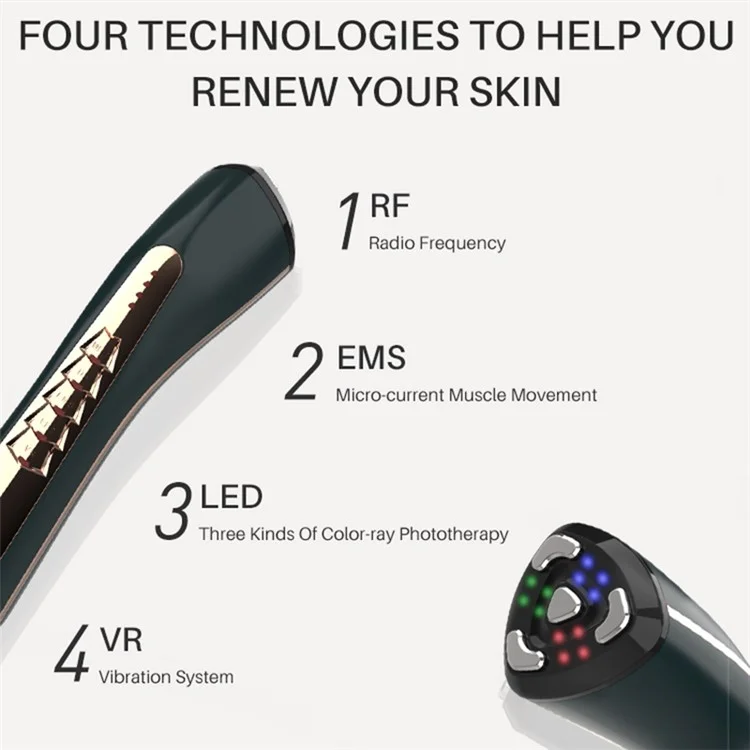 BP-209 RF & EMS Skin Skin Ovenuvator Massage Massager Portable Beauty Instrument со Светодиодными Огнями