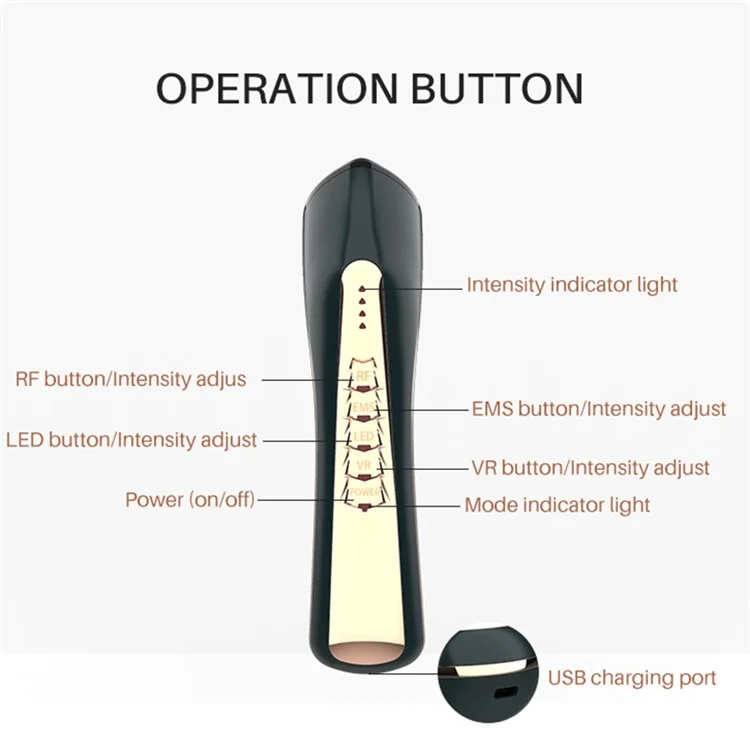 BP-209 RF & EMS Skin Skin Ovenuvator Massage Massager Portable Beauty Instrument со Светодиодными Огнями