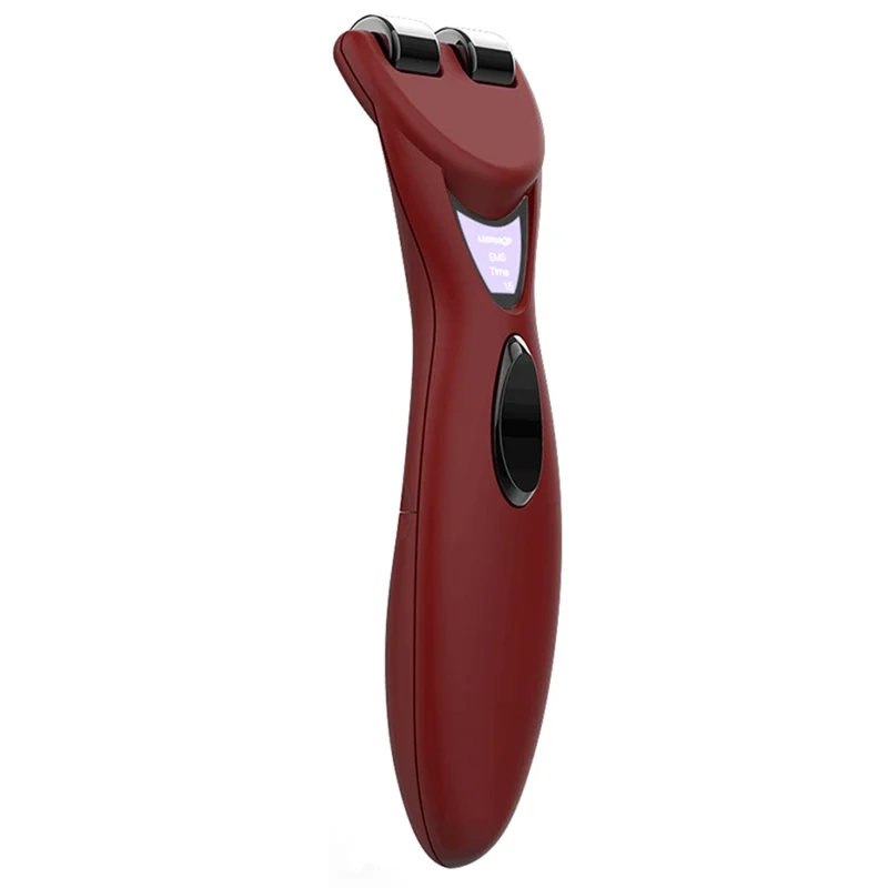 BP-E026 Home EMS Facial Massager Handheld Portable V-Shape Face Lifting Beauty Instrument - Red