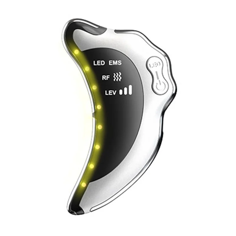 NY-S008 Gua Sha Gesichtsmassagegerät, tragbares Hautschabewerkzeug RF / EMS-Vibration Hautpflegeinstrument - Weiß