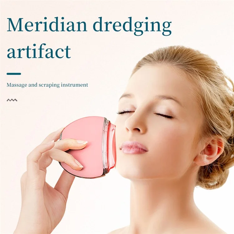 HWQ014 Household Electronic Gua Sha Facial Massager Portable Skin Scraping Device for Eye / Face / Wrinkles - Pink
