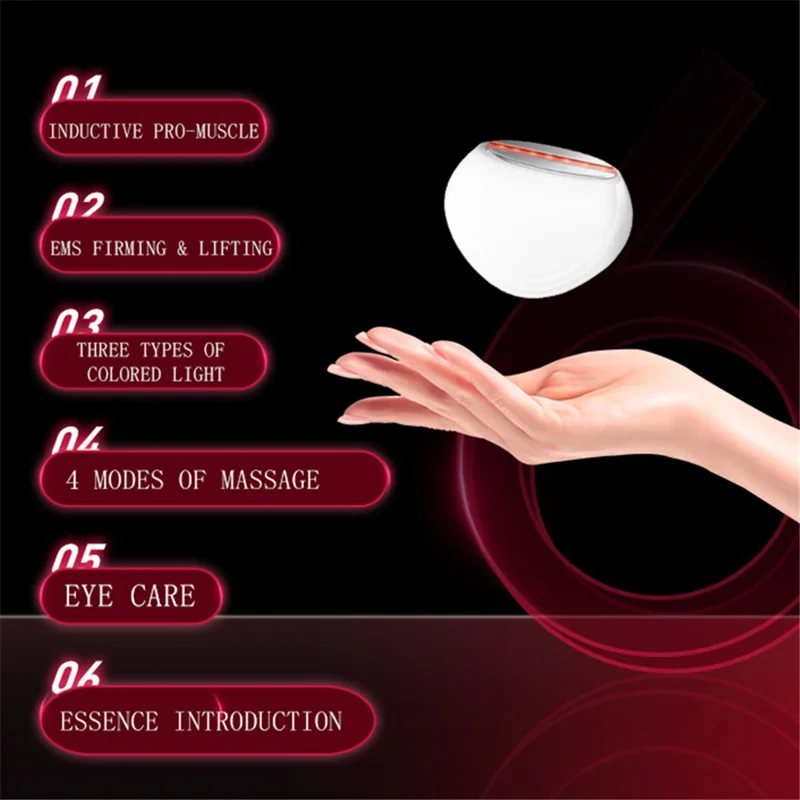 DYM-046 EMS Micro Current Pulse Hot Compress Vibration Facial Massager Skin Care Beauty Instrument