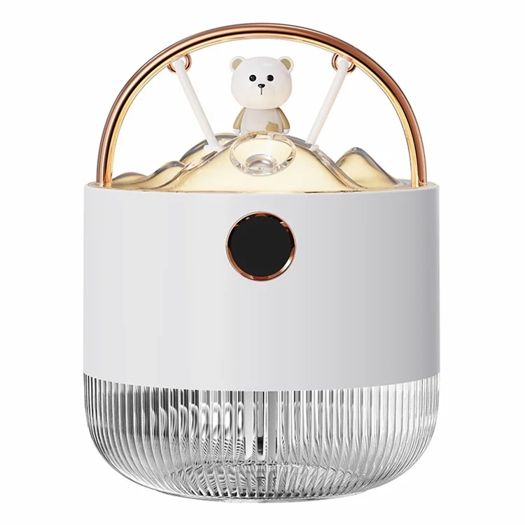 D15 Swing Shaped Air Humidifier 600ml Large Capacity Desktop Mist Maker Humidifier with Light - White