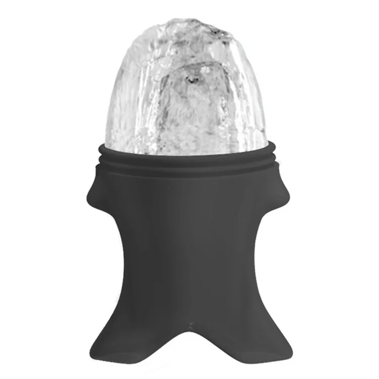 Rodillo facial de silicona con forma de pez DYM-037 Congelable, masajeador facial de terapia de frío para el cuidado de la piel (ST) - Negro