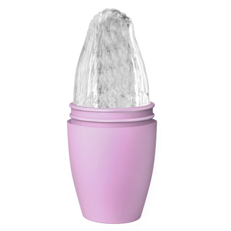 DYM-037 Vase Shape Freezable Face Massager Silicone Ice Face Roller Cold Therapy Skin Care Tool (ST) - Pink