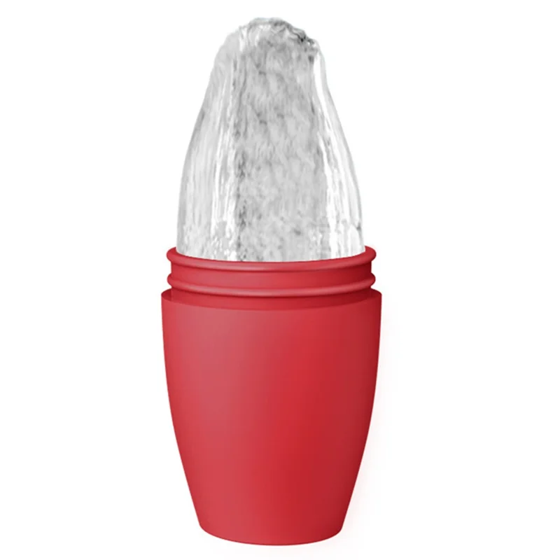 DYM-037 Vase Shape Freezable Face Massager Silicone Ice Face Roller Cold Therapy Skin Care Tool (ST) - Red