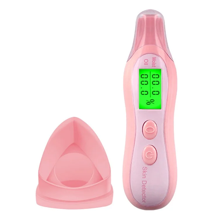 DYM-003 (6e génération) Testeur d'affichage LCD précis du statut de la peau Analyseur de teneur en humidité et en huile de la peau du visage - Rose