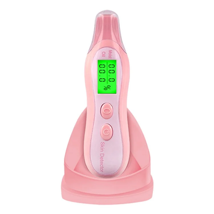 DYM-003 (6e génération) Testeur d'affichage LCD précis du statut de la peau Analyseur de teneur en humidité et en huile de la peau du visage - Rose