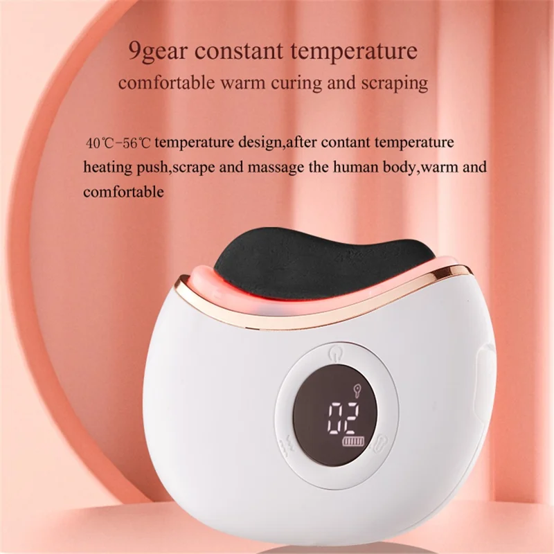 GS02 Stone Needle Gua Sha Electric Face Massager Body Scraper Tool Beauty Scraping Instrument - Red Stone