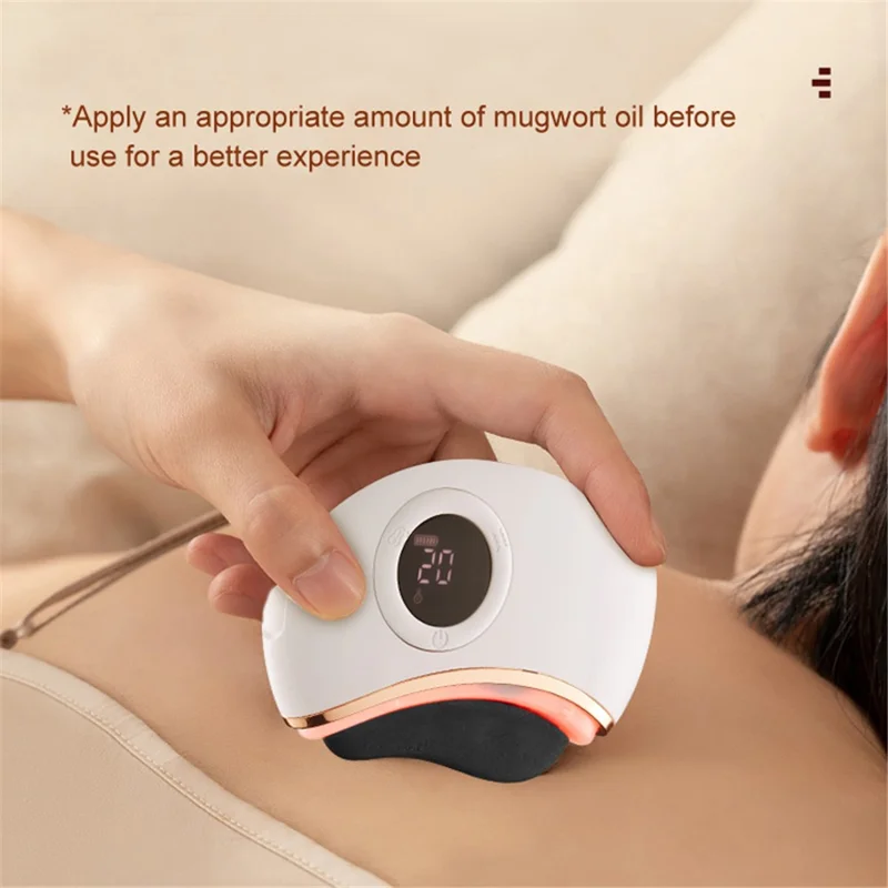 GS02 Stone Needle Gua Sha Electric Face Massager Body Scraper Tool Beauty Scraping Instrument - Red Stone