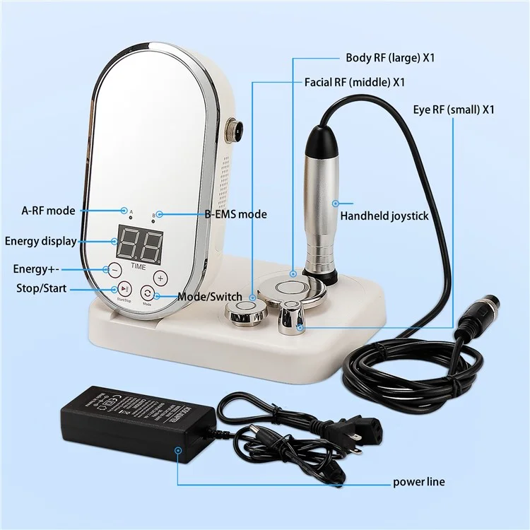 Máquina de radiofrecuencia facial para el levantamiento y remodelado corporal con tecnología bipolar de RF y EMS, con certificación CE (ST) - Enchufe europeo