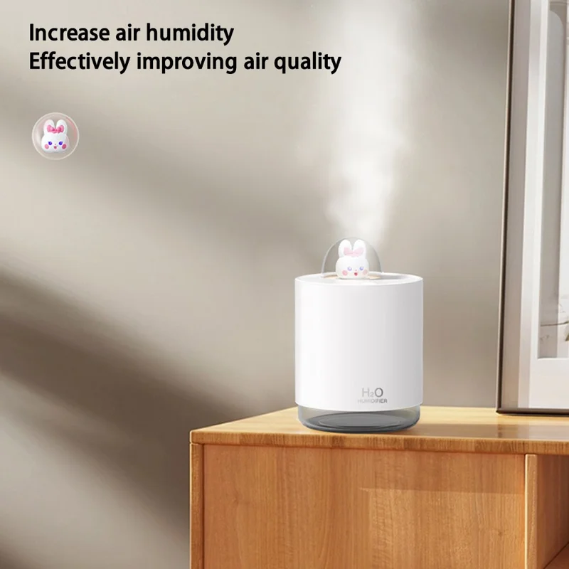 H201 USB Plug-In Mist Humidifier LED Night Light 300ML Water Tank Silent Operation Home Office Humidifier - Green