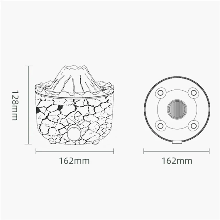 V21B Pro Lava Volcano Shape Aromatherapy Diffuser Humidifier Two Colors Fog Make Mist Sprayer with Remote Control - US Plug