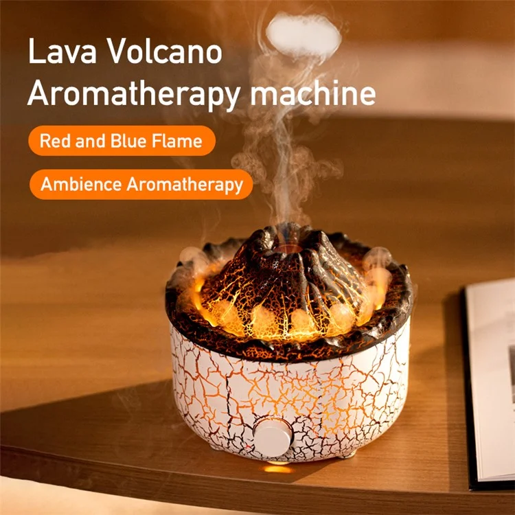 V21B Pro Lava Volcano Shape Aromatherapy Diffuser Humidifier Two Colors Fog Make Mist Sprayer with Remote Control - US Plug
