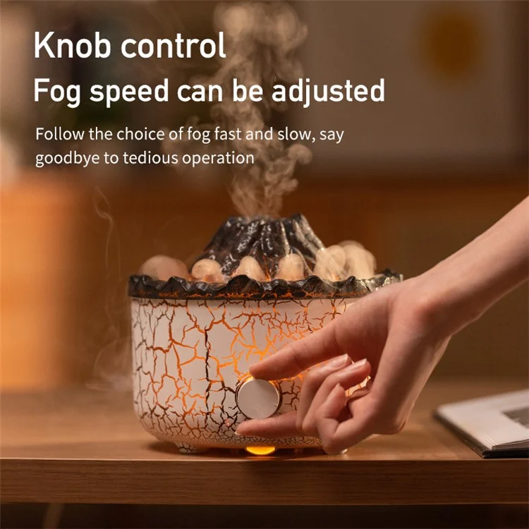 V21B Pro Lava Volcano Shape Aromatherapy Diffuser Humidifier Two Colors Fog Make Mist Sprayer with Remote Control - US Plug
