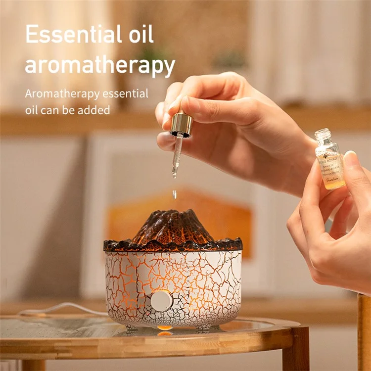 V21B Pro Lava Volcano Shape Aromatherapy Diffuser Humidifier Two Colors Fog Make Mist Sprayer with Remote Control - US Plug