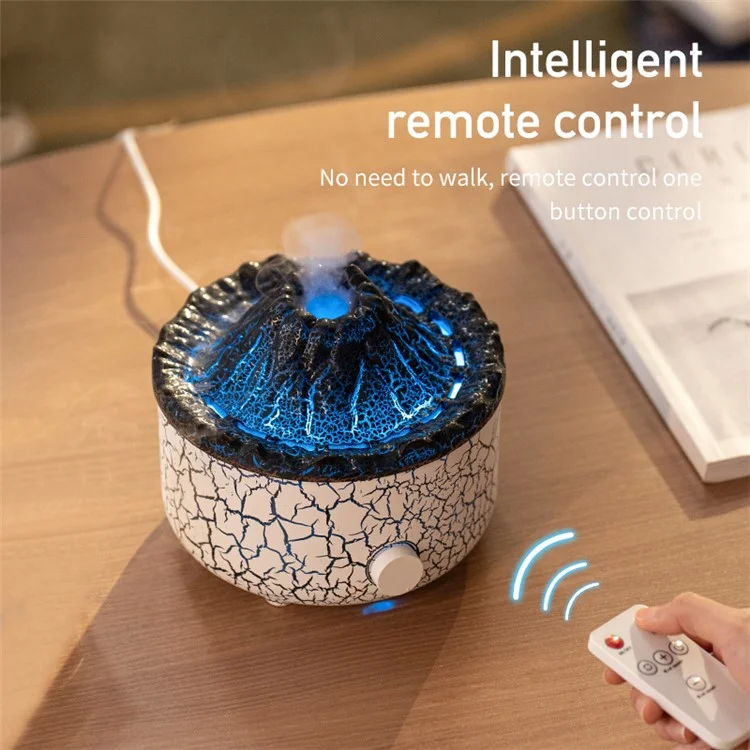 V21B Pro Lava Volcano Shape Aromatherapy Diffuser Humidifier Two Colors Fog Make Mist Sprayer with Remote Control - US Plug