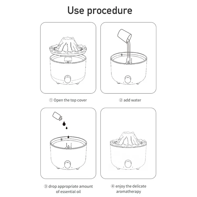 V21B Pro Lava Volcano Shape Aromatherapy Diffuser Humidifier Two Colors Fog Make Mist Sprayer with Remote Control - US Plug