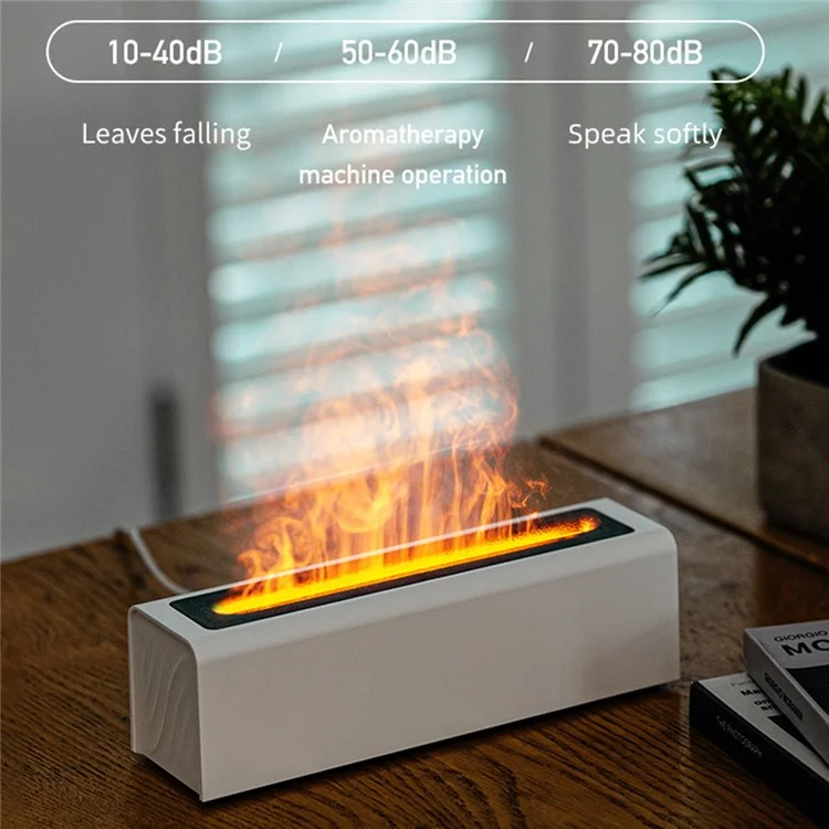 DQ711 Simulation Colorful LED Flame Home Air Humidifier Office Aroma Essential Oils Diffuser - Black