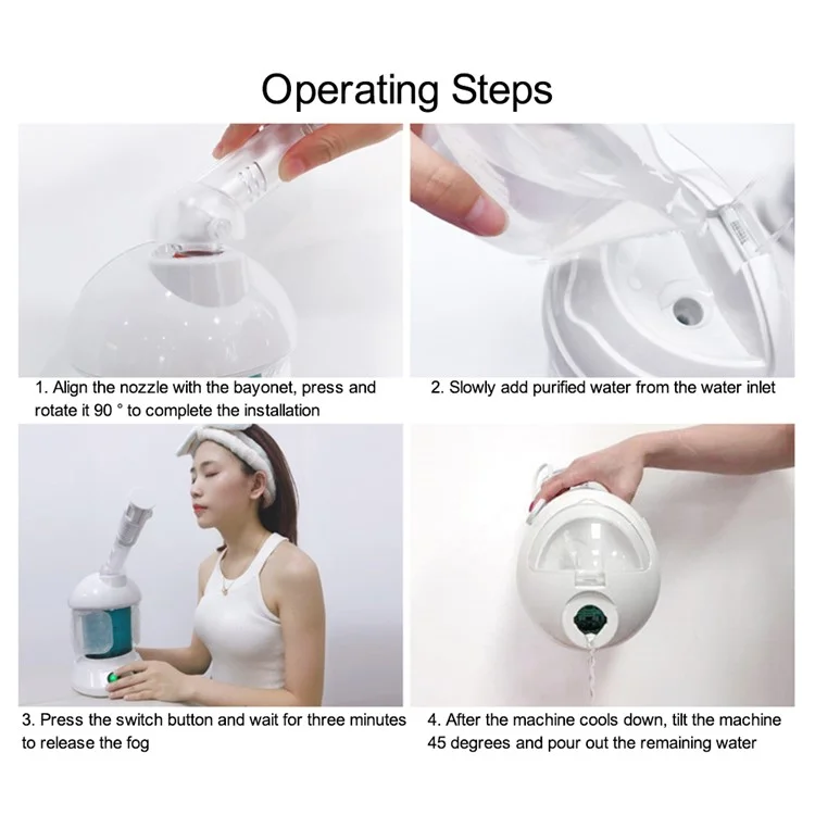 K.SKIN KD2328 Vaporizador de Cara con Tecnología Nano-ión, Humidificador Facial con Función Aromática - Enchufe UE
