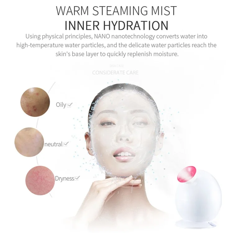 K.SKIN KD233 Vaporizador Facial de Agua Caliente Nano para Hidratación Facial - Enchufe del Reino Unido