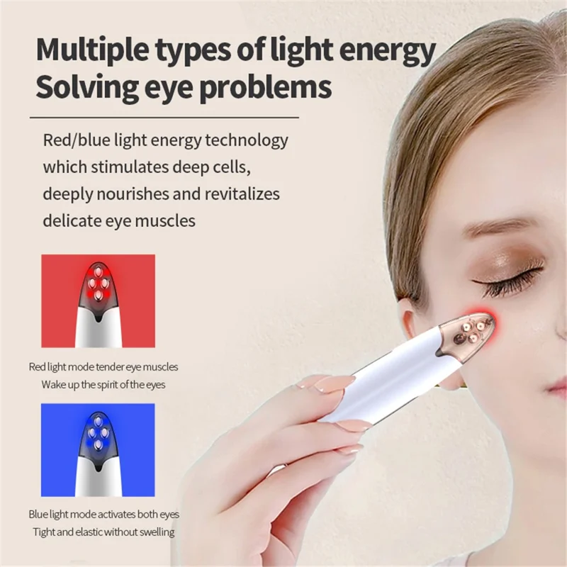 SM-2301 Micro Current Eye Lip Massager Dark Circles Wrinkle Lip Lines Remover Beauty Tool - Pink