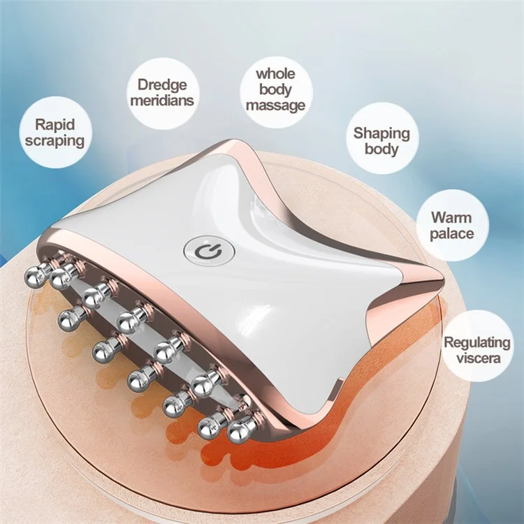 Masajeador de cuello SM-2102 EMS portátil eléctrico para el dolor de cuello, hombros y todo el cuerpo - Oro rosa