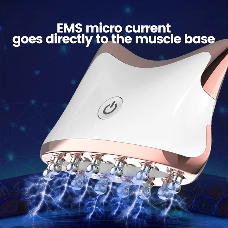 Masajeador de cuello SM-2102 EMS portátil eléctrico para el dolor de cuello, hombros y todo el cuerpo - Oro rosa