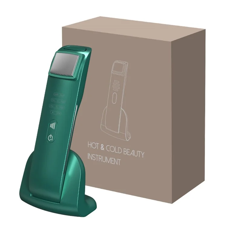 SM-2107 Hot Cold Face Massager Skin Tightening Anti-aging Radio Frequency Face Care Tool - Blackish Green
