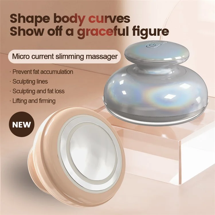 SM-2108 Massageador Elétrico Sem Fio EMS Máquina de Beleza Emagrecedora para Barriga, Cintura, Braço, Perna, Bunda - Prata